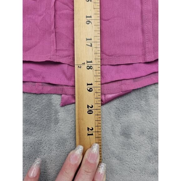 Worthington Shirt Womens 8 Pink Sleeveless Crew Neck Pleated Solid Back Zip Top - Picture 4 of 16